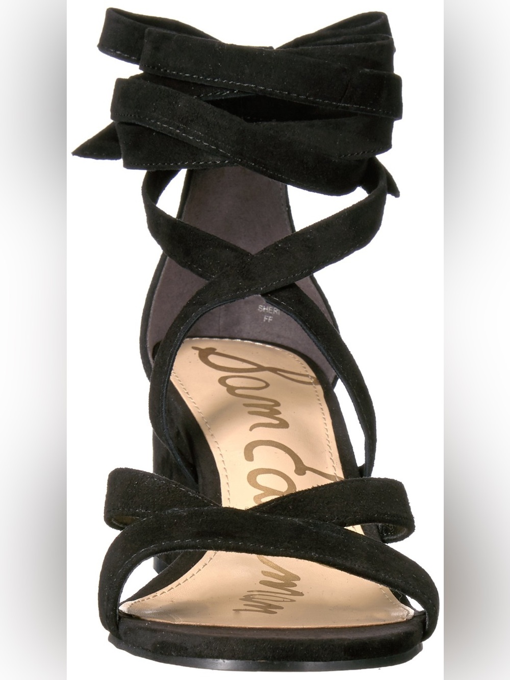 Sam Edelman Black Suede Strappy Heeled Sandals